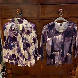 Ladies blouse and cardigan set